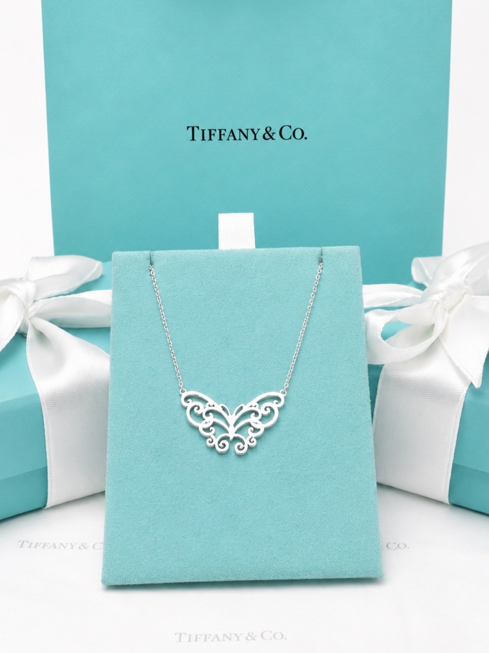 NEW Tiffany & Co. Enchant Filigree Butterfly Necklace Sterling Silver Gift Box - Picture 6 of 8